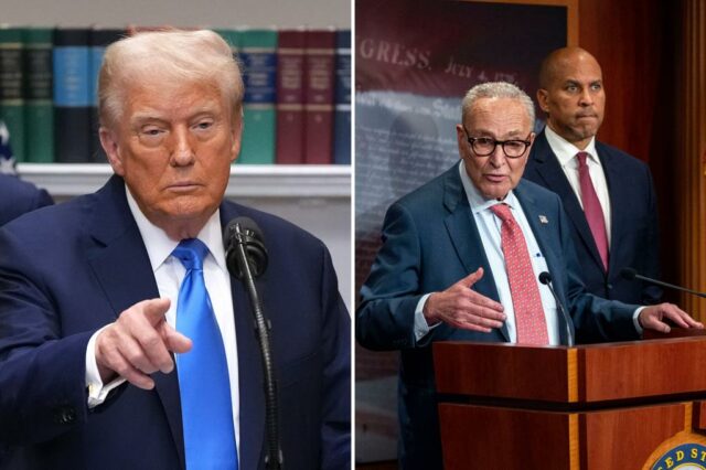 O presidente Donald Trump (c) responde a perguntas depois de fazer um anúncio sobre descobertas médicas e científicas significativas para as crianças das Américas na sala de Roosevelt da Casa Branca em 22 de setembro de 2025 em Washington, DC.