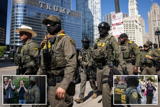 Trump promete agentes de patrulha de fronteira que não aceitarão "sem sentido" quando os federais marcam para o centro de Chicago


