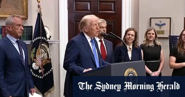 Trump sugere que o uso de Tylenol durante a gravidez pode contribuir para um maior risco de autismo

