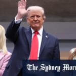 Presidente Donald Trump na final dos homens do US Open em Nova York.