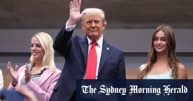 Presidente Donald Trump na final dos homens do US Open em Nova York.