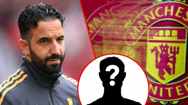 O gerente do Manchester United, Ruben Amorim, analisa antes da partida amigável da pré-temporada entre o Manchester United e a Fiorentina em Old Trafford em 2025 em Manchester, Inglaterra.
