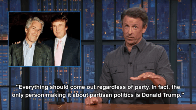Uma admissão perceptível: Seth Meyers responde a trunfos estenosos de custos para lançar documentos de Epstein 

