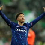 Jadon Sancho gritando enquanto jogava pelo Chelsea.