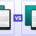 Um Kindle Paperwhite à esquerda e uma edição de assinatura do Paperwhite à direita.