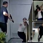 Vídeo angustiante mostra o atirador perseguindo a ex-esposa pelo hospital e depois atirando em sua morta em escada