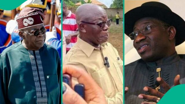 Vídeo de tendência: Oshiomhole comenta secretamente sobre Tinubu vs Jonathan em 2027

