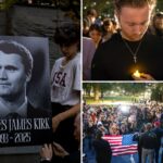 Vigília para Charlie Kirk atrai a multidão que agita a bandeira em Manhattan, enquanto os enlutados se reúnem para a lembrança