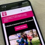 Um mapa de cobertura da T-Mobile em um smartphone.