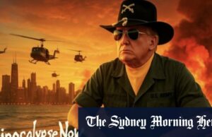 ‘Wannabe Ditator’: Trump ameaça Chicago com força apocalíptica Manifestantes em Washington, DC, no sábado. As autoridades de Washington processaram o presidente Donald Trump por sua implantação de milhares de tropas da Guarda Nacional na capital do país.