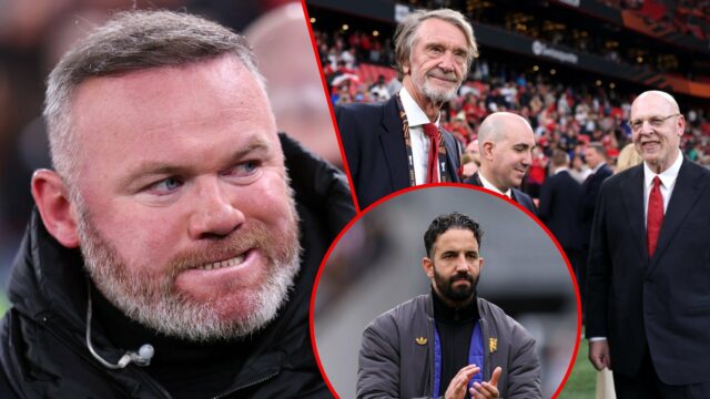 O Manchester United e a lenda da Inglaterra Wayne Rooney durante a partida da Liga dos Campeões entre Liverpool e Paris Saint-Germain em Anfield em 2025 em Liverpool, Inglaterra.