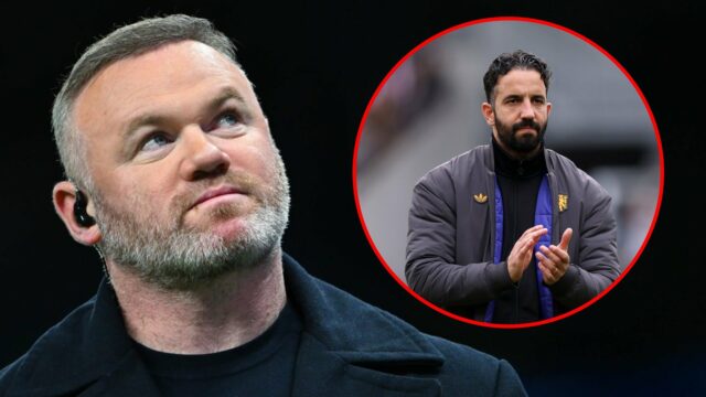 Wayne Rooney fala no final da partida de futebol da Liga dos Campeões entre o Tottenham Hotspur e o Villarreal no Tottenham Hotspur Stadium em 2025 em Londres, Inglaterra.