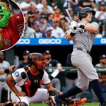 New York Yankees Ben Rice batendo em um Grand Slam.