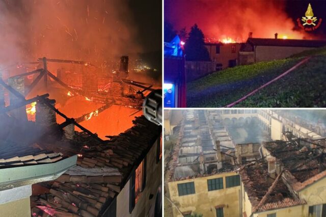 21 freiras escapam de um incêndio desastroso que engolfou um mosteiro italiano de quase 400 anos

