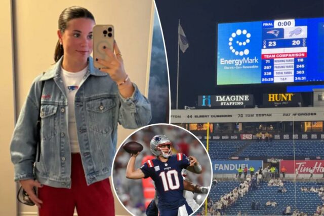 A esposa de Drake Maye envia uma mensagem curta após a vitória do Patriots 'Shocking' SNF 'sobre Bills

