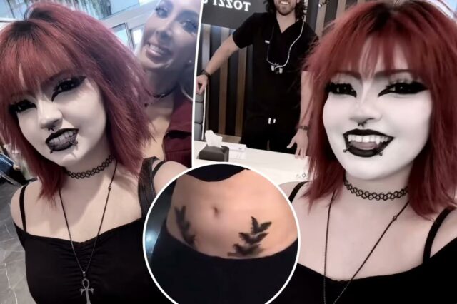 A filha de Farrah Abraham, Sophia, 16, ganha presas permanentes após estrear uma enorme tatuagem na barriga

