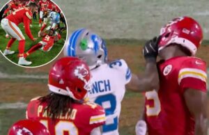 A grande luta entre Chiefs e Lions começa no pós-jogo depois que Brian Branch dá um tapa em JuJu Smith-Schuster A grande luta entre Chiefs e Lions começa no pós-jogo depois que Brian Branch dá um tapa em JuJu Smith-Schuster