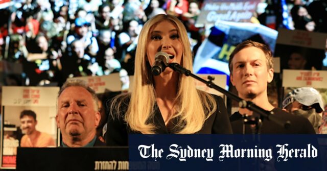 Ivanka Trump fala no comício em Israel. 