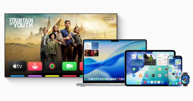 O guia definitivo para desligar ou desligar o Liquid Glass em todos os seus dispositivos Apple | Imagem da Apple mostrando isso em diferentes dispositivos