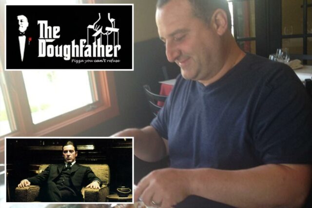 A pizzaria de NJ 'The Doughfather' foi interrompida por usar A pizzaria de NJ 'The Doughfather' foi interrompida por usar o logotipo icônico de 'The Godfather'