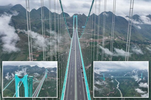 A ponte mais alta do World World da China Open, cortando uma viagem de montanha de 2 horas para apenas 2 minutos

