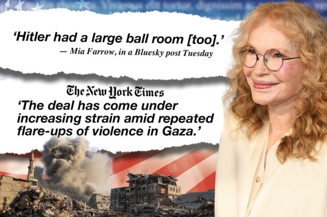 A semana em mentiras: Mia Farrow estabelece um novo ponto baixo na lógica sobre Trump e Hitler, o NY Times iguala Israel e Hamas NOVAMENTE e muito mais

