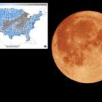 Lua da colheita dourada.