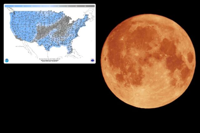 Lua da colheita dourada.