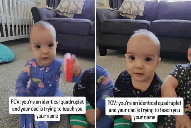 A técnica do pai para mentor idêntico quadruplet garotas seus nomes se tornam virais 

