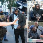 Agentes do ICE fazem prisões na Canal Street, em Chinatown, em Nova York, em um esforço para reprimir vendedores ilegais