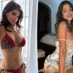 Aluna de 'Baywatch' mostra suas curvas em biquíni rendado de leopardo