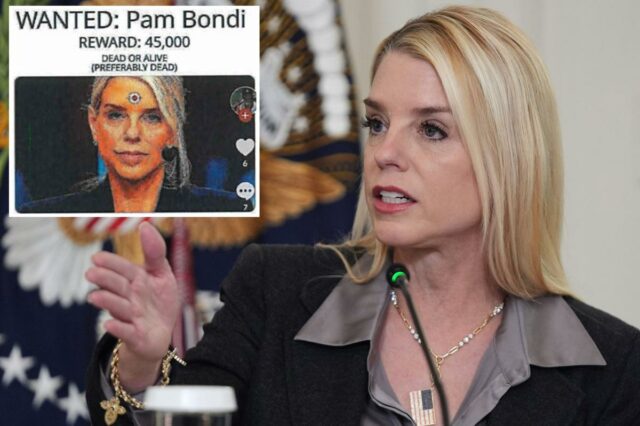 Anarquista de 29 anos preso por suposto golpe de US$ A procuradora-geral Pam Bondi discursa em mesa redonda com o presidente Donald Trump.