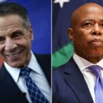 O ex -governador de Nova York, Andrew Cuomo, campanha em Manhattan.