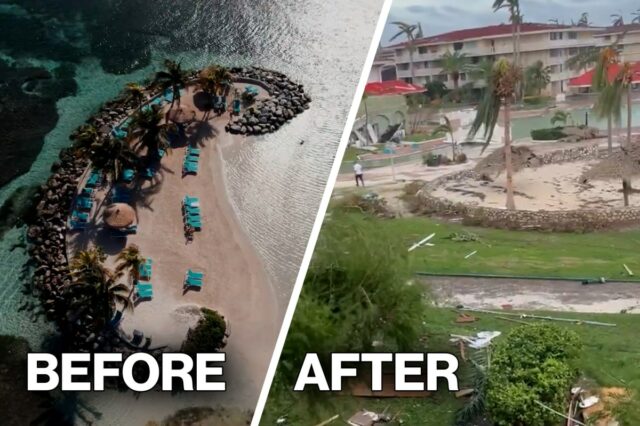 Antes e depois: hotel jamaicano devastado pelo furacão Melissa


