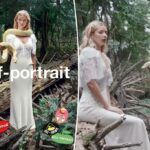 Apple Martin posa com uma píton em nova campanha de autorretrato