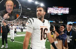 Apresentador de rádio de Cleveland perde o controle após a fuga de Joe Flacco no Bengals O quarterback do Cincinnati Bengals, Joe Flacco, deixa o campo.