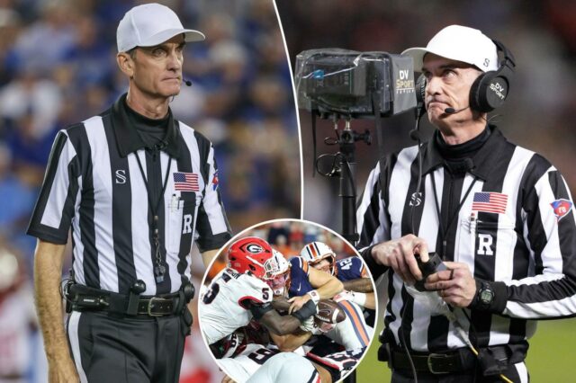 Árbitro de futebol universitário de longa data 'permanentemente suspenso' após uma decisão decisiva durante o jogo Auburn-Georgia

