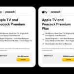 Atualmente você pode se registrar no pacote Apple Television e Peacock, taxa de desconto oferecida adicionalmente para clientes Apple One