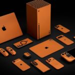 Agora você pode ter todos os seus dispositivos Apple na nova Orange Cósmica | Skins de Dbrand mostradas