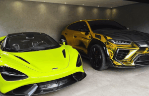 Autoridades brasileiras desmontam rede de lavagem de dinheiro de US$ 116 milhões ligada a medicamentos e apostas online Dois carros esportivos de luxo estacionados em uma garagem moderna – um McLaren verde-limão brilhante e um Lamborghini Urus dourado e preto. Polícia brasileira desmantela quadrilha de lavagem de dinheiro de US$ 116 milhões ligada a drogas e apostas online