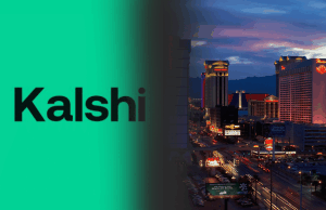 Autoridades reguladoras de Nevada apresentam atividade para liquidar pedido de Kalshi Kalshi digitou o logotipo em cima de um fundo verde próximo à paisagem urbana de Nevada. Reguladores de Nevada apresentam moção para dissolver a liminar de Kalshi