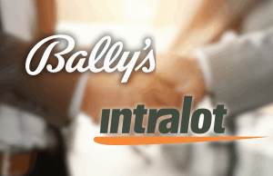 Bally’s conclui fusão de US$ 3 bilhões gerenciando Intralot Bally's conclui acordo de fusão de US$ 3 bilhões com a Intralot. Os logotipos da Bally's e da Intralot aparecem sobre um fundo desfocado de duas pessoas apertando as mãos, simbolizando o acordo de fusão de € 2,7 bilhões.