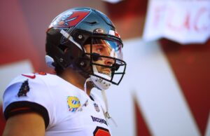 Buccaneers duvidam do futuro de Baker Mayfield em Tampa Bay Bay Baker Mayfield #6 of the Tampa Bay Buccaneers
