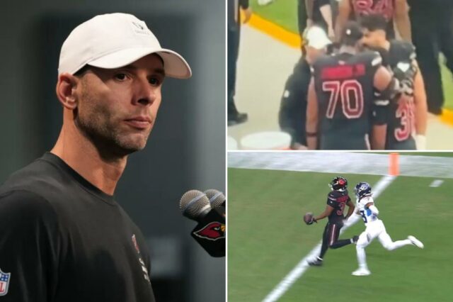 Cardinals acertou o técnico Jonathan Gannon com multa enorme pela explosão na linha lateral de Emari Demercado capturada pela câmera

