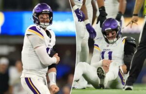 Carson Wentz, dos Vikings, assume a culpa por jogar devido a uma lesão no final da temporada: ‘Não sou um idiota’ Carson Wentz, nº 11 do Minnesota Vikings, reage enquanto segura seu braço após uma partida contra o Los Angeles Chargers durante o segundo quarto do jogo no SoFi Stadium em 23 de outubro de 2025 em Inglewood, Califórnia.