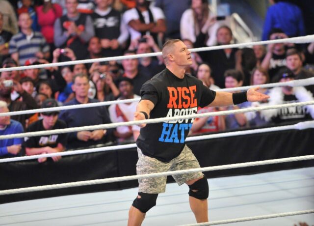 wwe star john cena in ring for event
