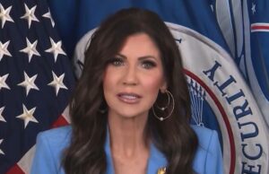 Clipe de vídeo de Kristi Noem condenando os democratas pelo encerramento, apresentando-se nos postos de controle de proteção da TSA em todo o país Yahoo news home