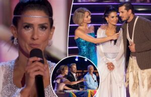 Como Hilaria Baldwin reagiu à chocante eliminação de ‘DWTS’ durante a Disney Night Como Hilaria Baldwin reagiu à chocante eliminação de 'DWTS' durante a Disney Night