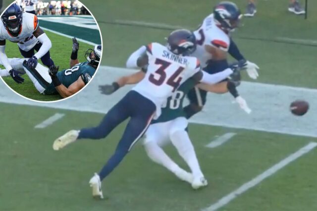 Controverso sem chamada na perda de Eagles para o Broncos Sparks Fan Clry

