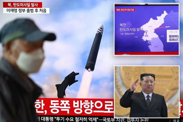 Coreia do Norte dispara mísseis balísticos enquanto Trump se prepara para viagem à Ásia

